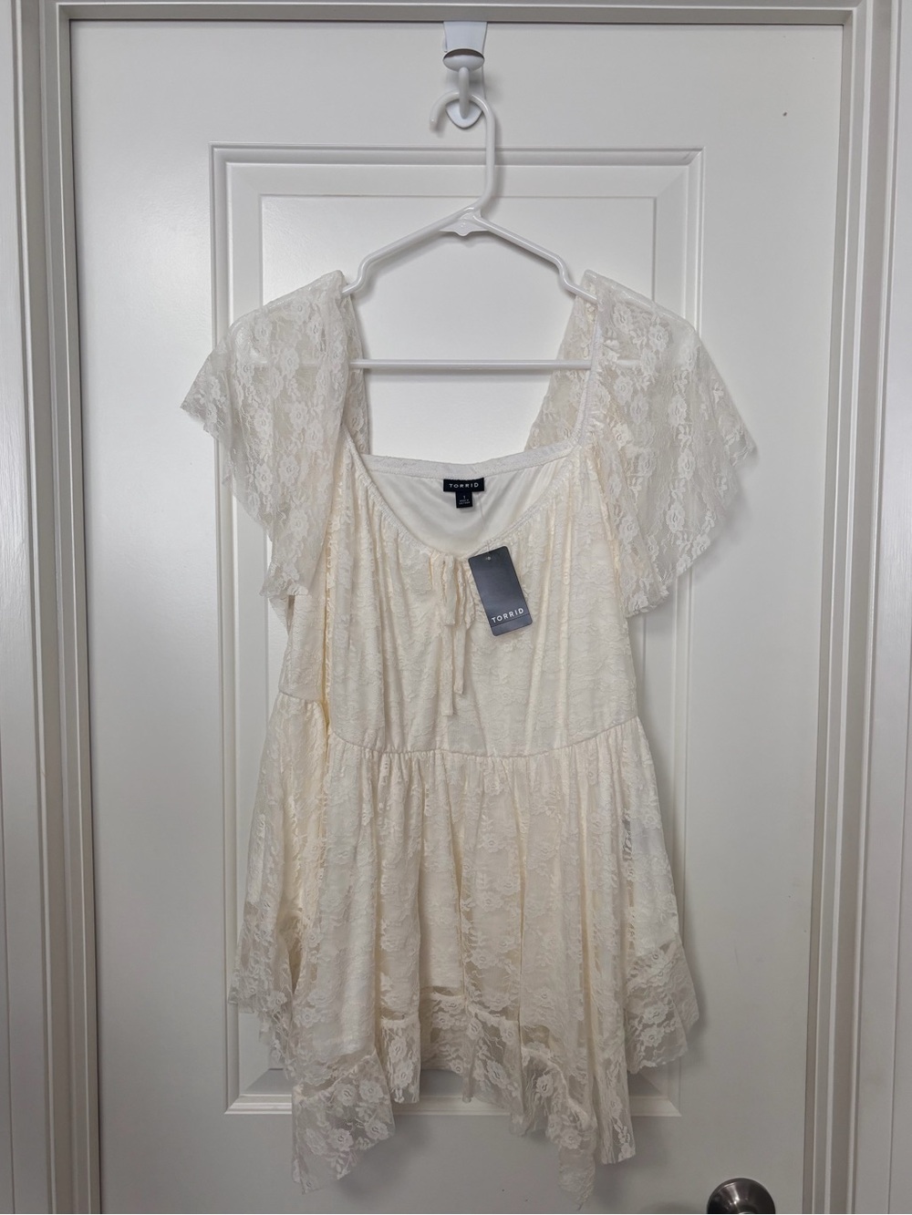 Torrid Cream Lace Babydoll Tunic Top